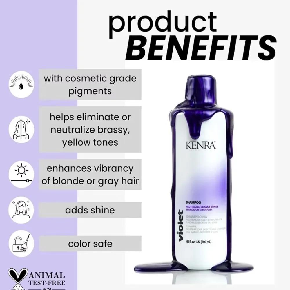 KENRA- (SET OF 5) 1.7 OZ Violet Shampoo. SEALED AND UNOPENED